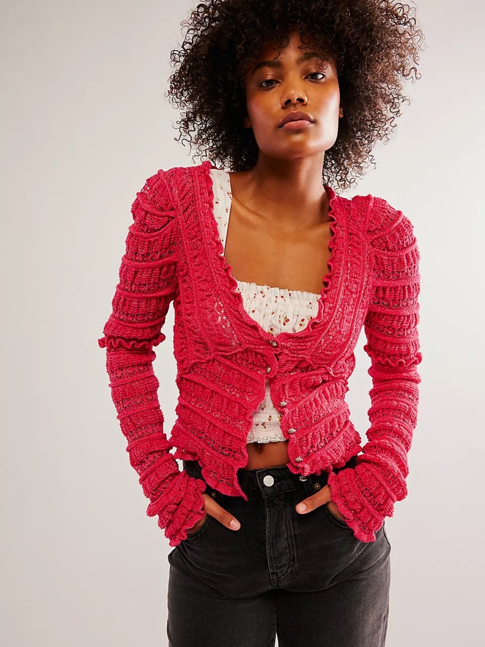 Free People Wild Roses Cardi